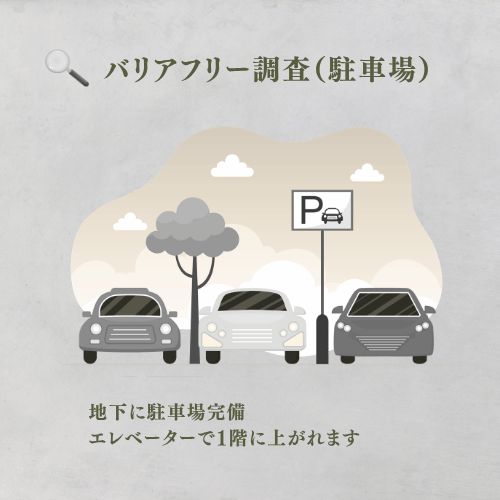 地下駐車場あります。
エレベーターで1階に上がれます